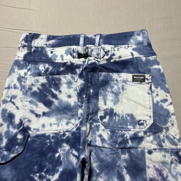 Wildfang Pants Womens Medium Blue White Tie-Dye The Essential Work Pant WP5300 - Picture 3 of 15